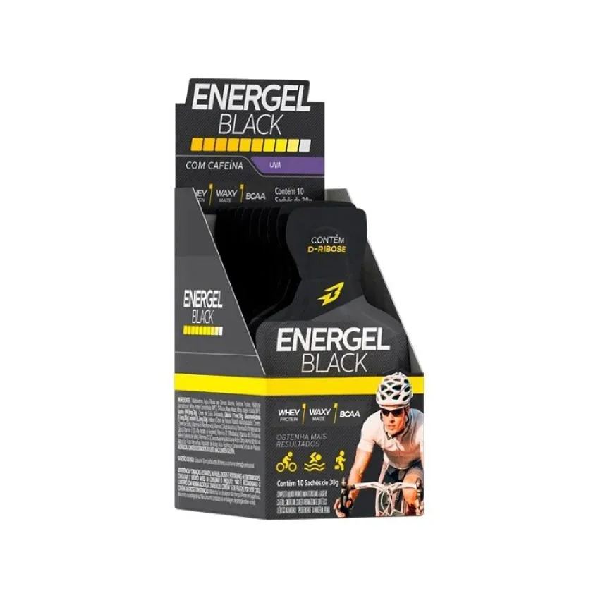 Energel Black Caixa com 10 Sachês (300g) - Sabor: Uva
