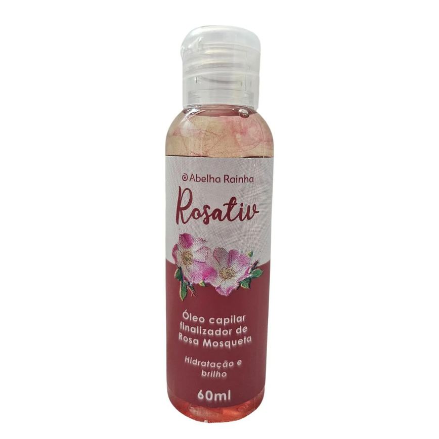 Óleo Capilar Finalizador de Rosa Mosqueta Hidratação e Brilho Rosativ Abelha Rainha 60ml