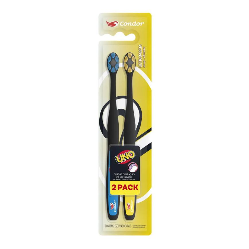 Escova Dental Ultramacia Uno Condor Cabeça P 2 Unidades