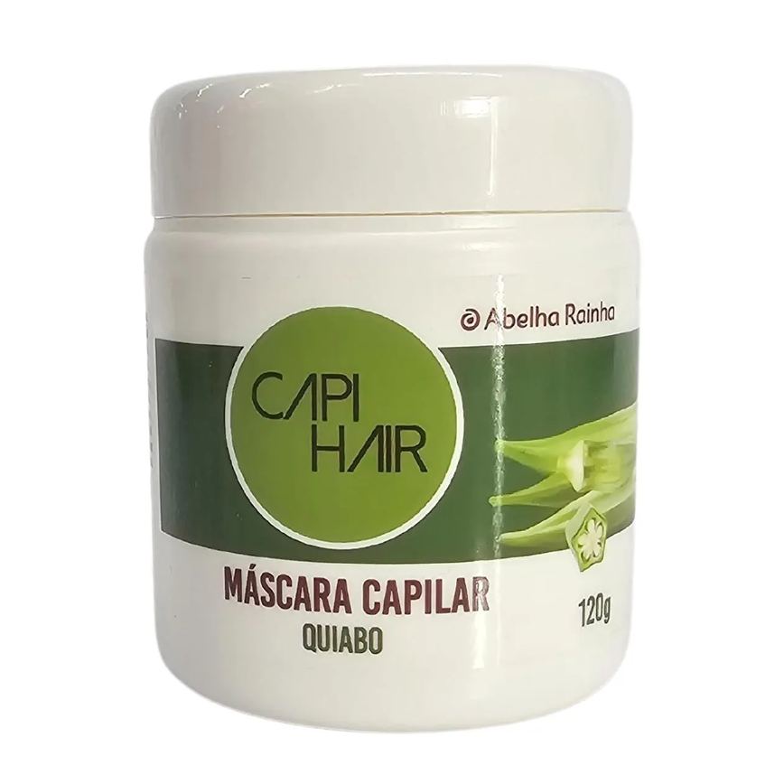 Máscara Capilar Quiabo Hidratação e Brilho Intenso Capi Hair Abelha Rainha 120g