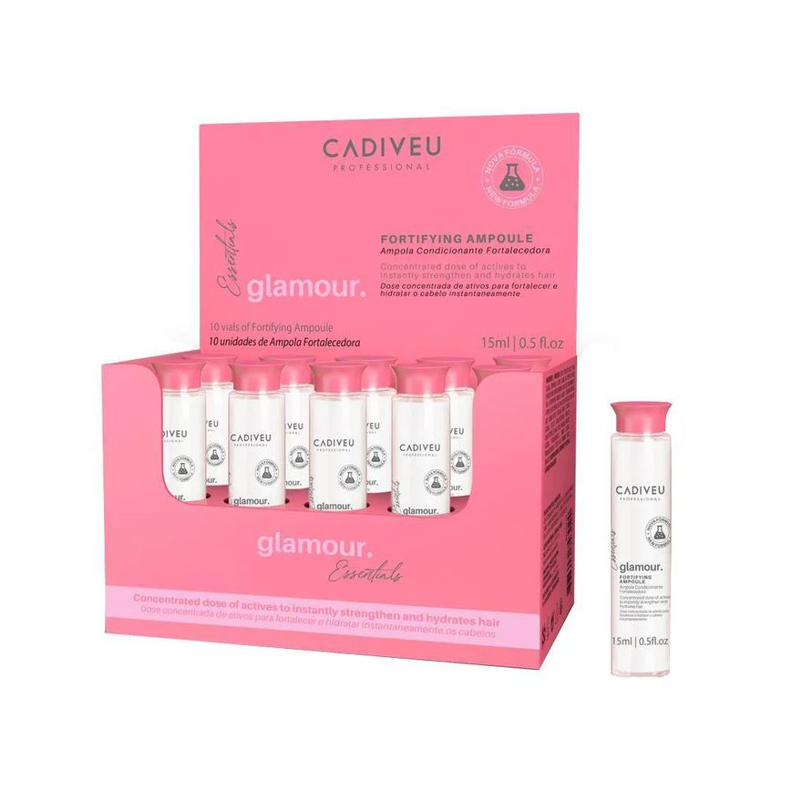 CADIVEU ESSENTIALS GLAMOUR CAIXA DE AMPOLA FORTALECEDORA 10 X 15ML