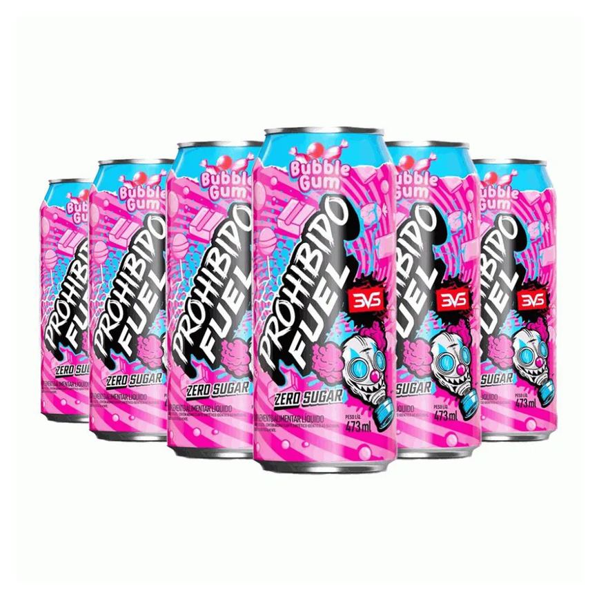 Prohibido Fuel Pré-Treino Drink Pack (6 Unid. de 473Ml) - Sabor: Bubble Gum