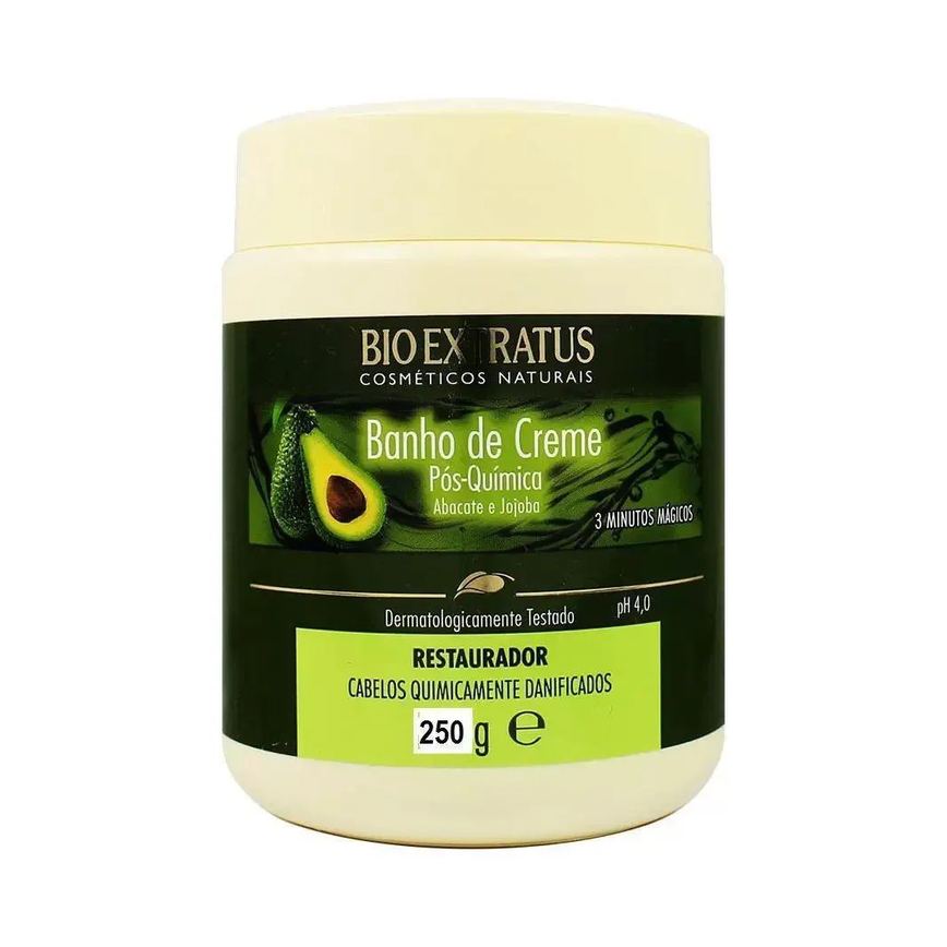 Banho de Creme Pos Quimica Abacate e Jojoba 250grbioextratus