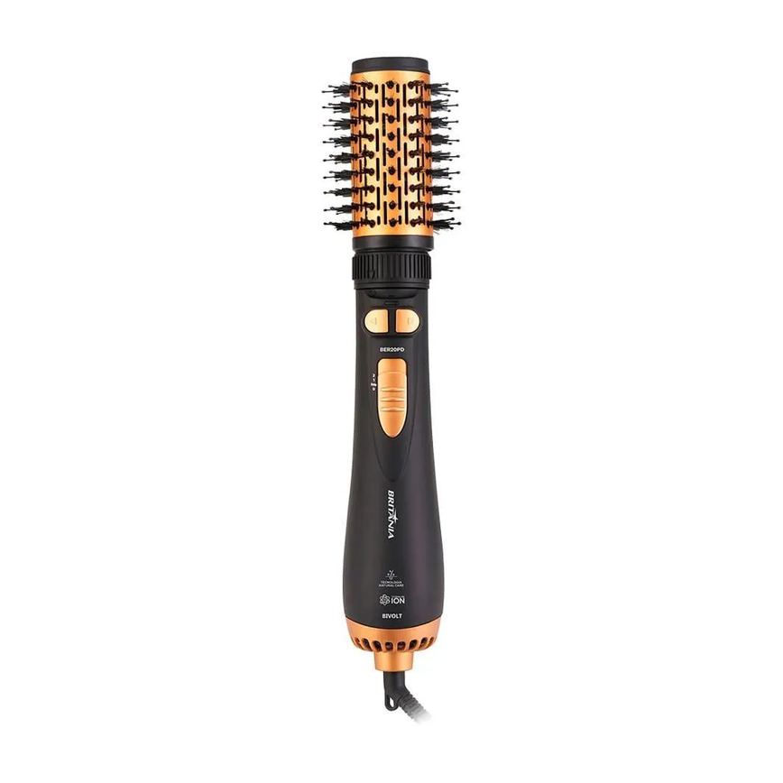 Escova Rotativa Britânia Ber20pd - 3 Temperaturas + 2 Velocidades, Preto/dourado, Bivolt 8