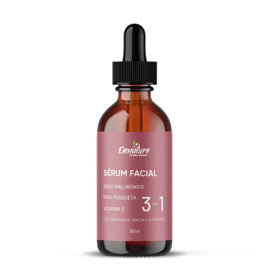 Sérum Facial 3 em 1 Hialurônico e Rosa Mosqueta 30ml Dn
