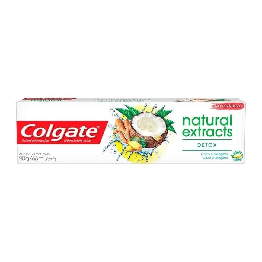 Creme Dental Colgate Natural Extracts Detox Coco e Gengibre 90g 12 unidades