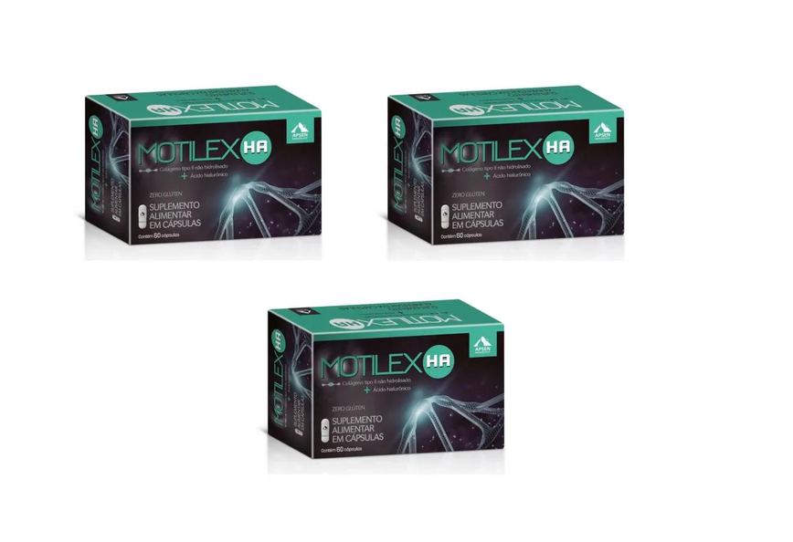 Kit 3 Motilex Ha Apsen Colágeno Tipo 2 + Ácido 60cp