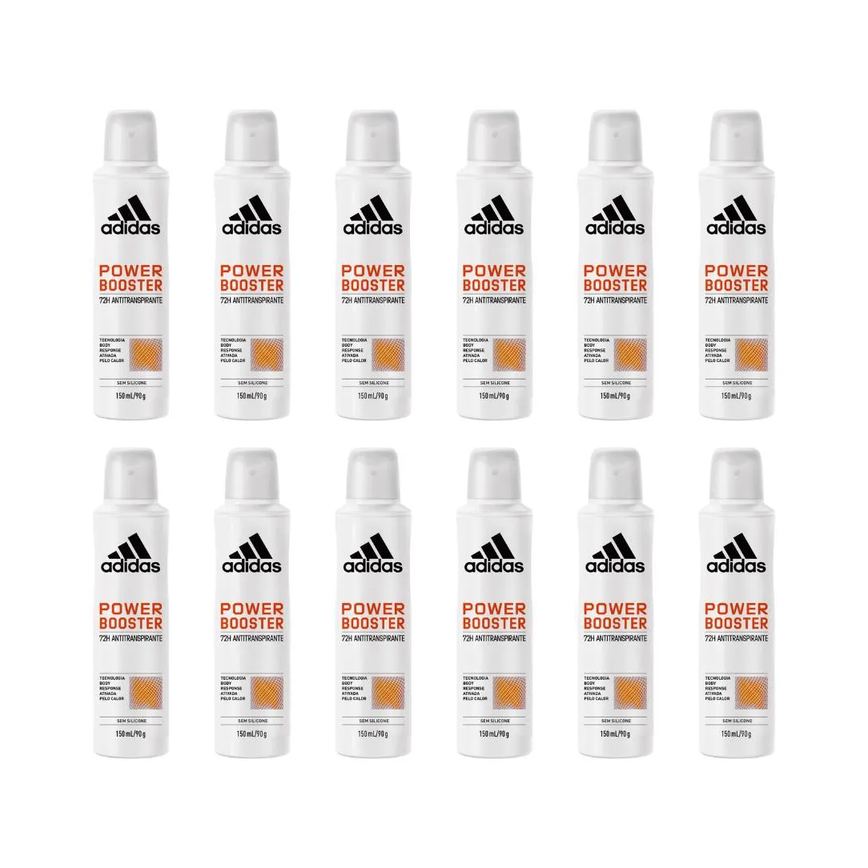 Desodorante Aero Adidas 150ml Fem Power Booster - Kit C / 12un