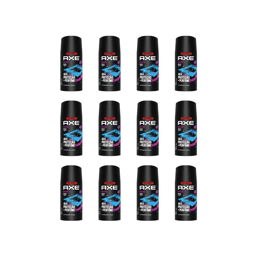 Desodorante Aerossol Axe 150ML Marine - Kit com 12 unidades
