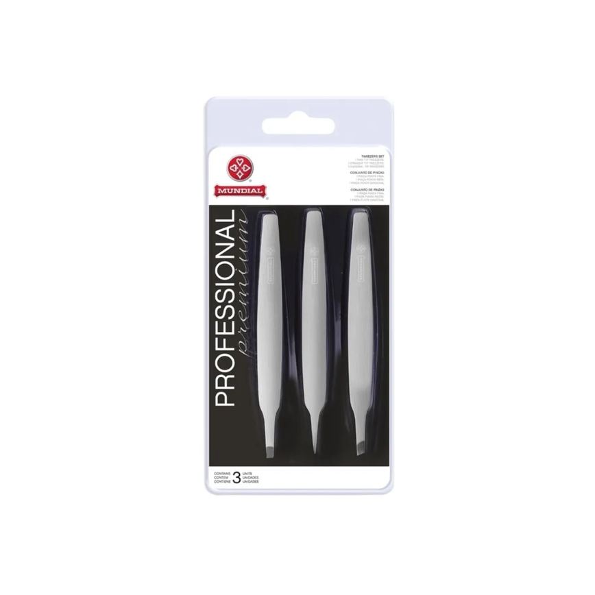 Kit 12 Pinças de Sobrancelha Bc-394 Profissional Aço Mundial