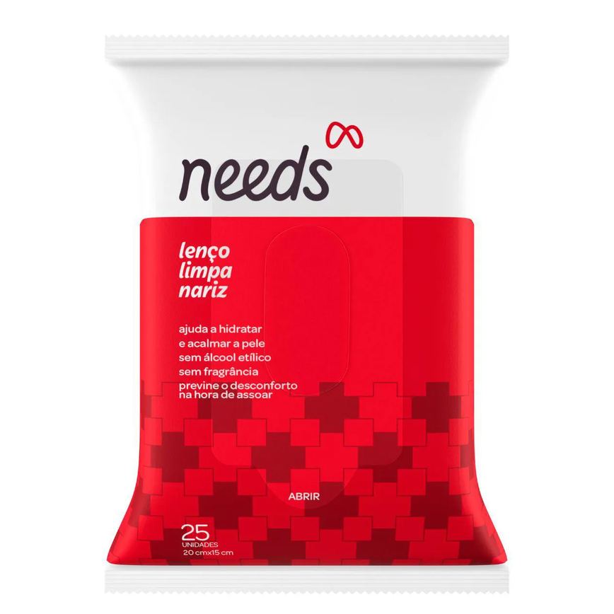 Lenço Umedecido Limpa Nariz Needs 25 Unidades