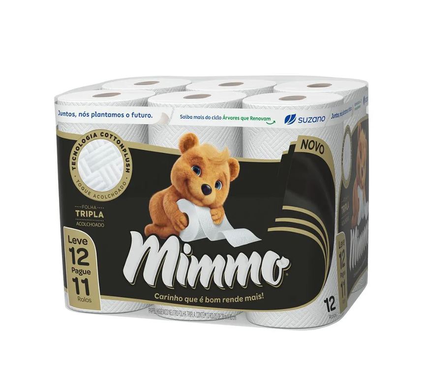 Papel Higiênico Mimmo Folha Tripla 20m Leve 12 Pague 11