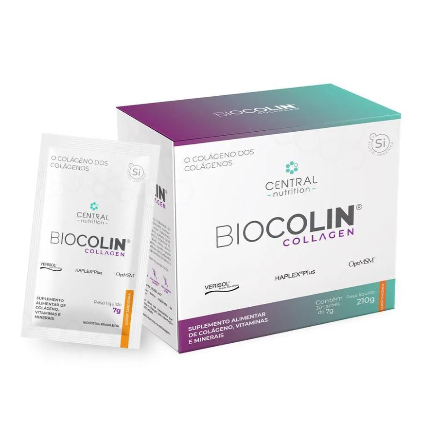 Biocolin Collagen Colágeno 7g 30 Sachês Tangerina - Central Nutrition