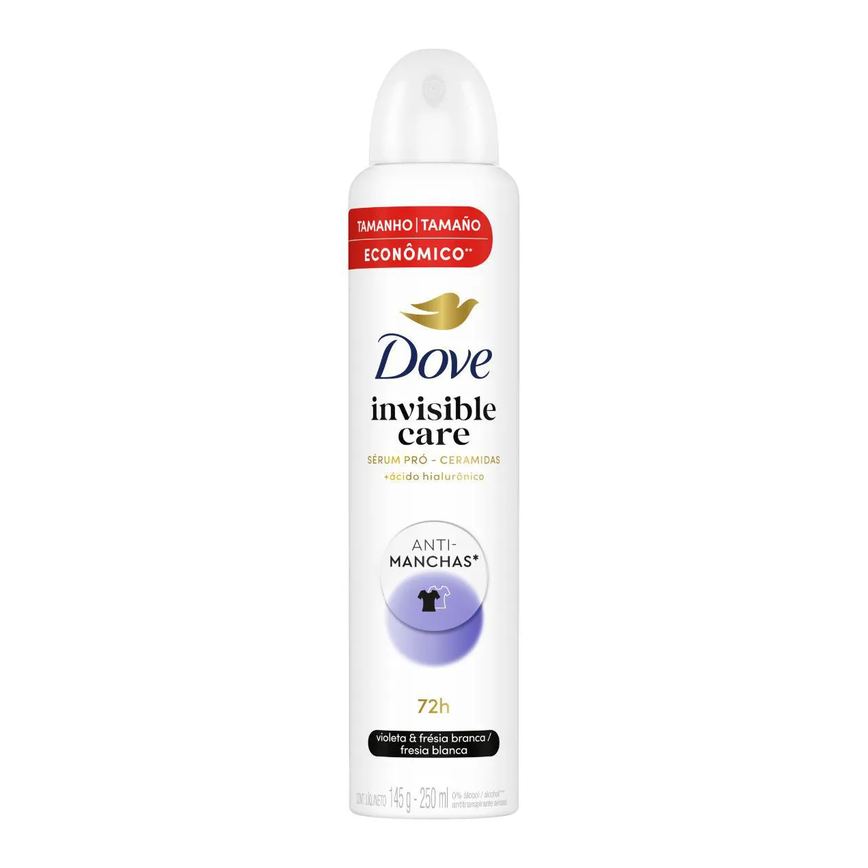 Desodorante Antitranspirante Aerosol Dove Invisible Dry Feminino 48h 250ml