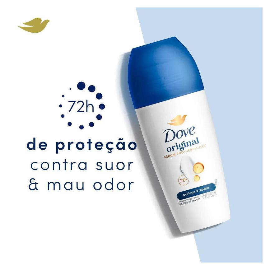 Desodorante Antitranspirante Roll-On Dove Original Feminino Sem Álcool 48h 50ml