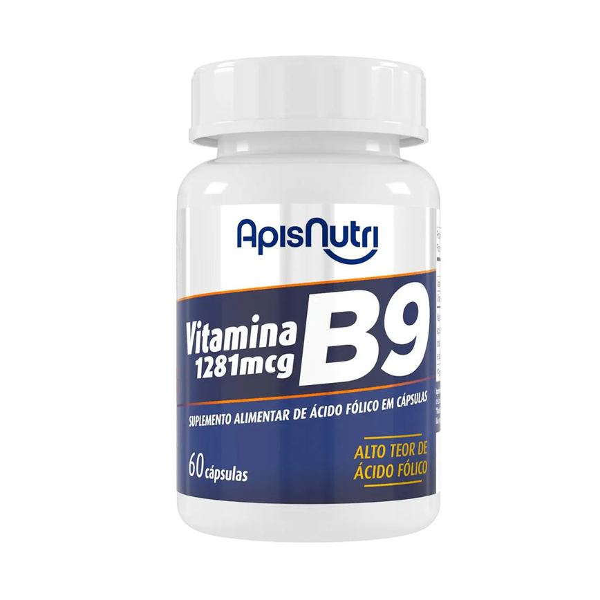 Vitamina B9 1281mcg Acido Folico 60 cápsulas - Apisnutri