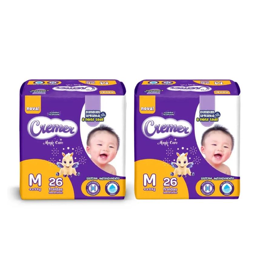 Kit C2 Fralda Disney Magic Tamanho M C/26 unidades – Cremer