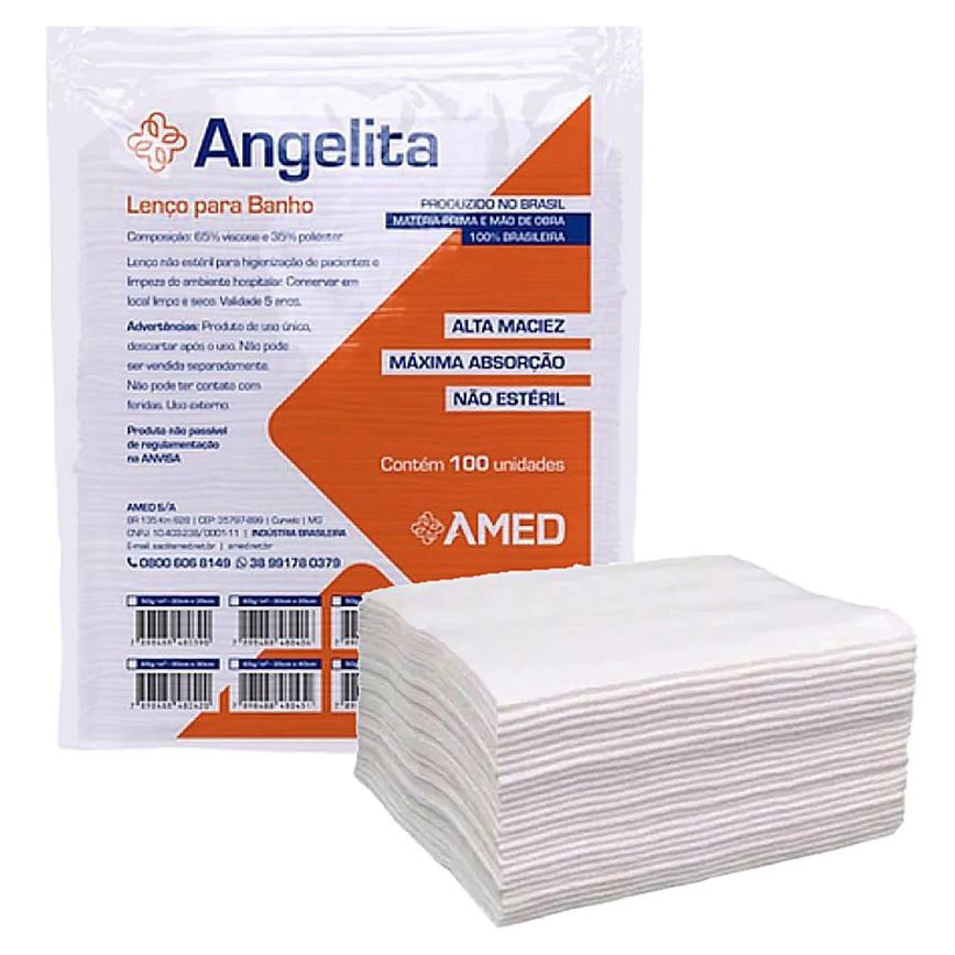 Toalha para Banho Angelita 65g/m² 30x35cm - 100 unidades