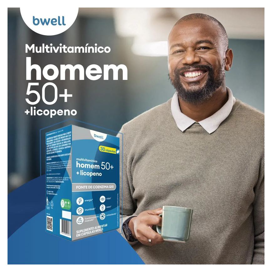 Polivitamínico bwell Homem Senior 50+ 30 Cápsulas