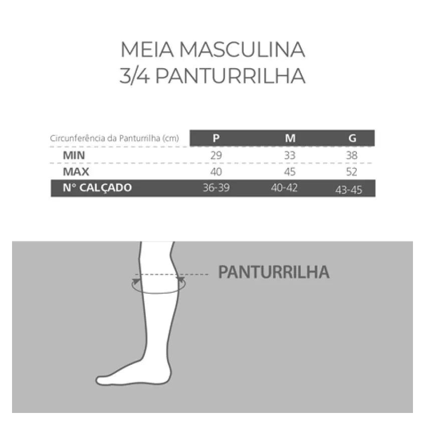 Meia ¾ Panturrilha Attiva Alta Compressao 20-30 Mas Fechada Marrom Tamanho P Cor Marrom