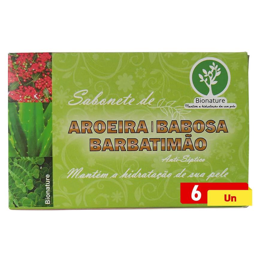 Sabonete de Aroeira Babosa e Barbatimão 6 X 110g Bionature