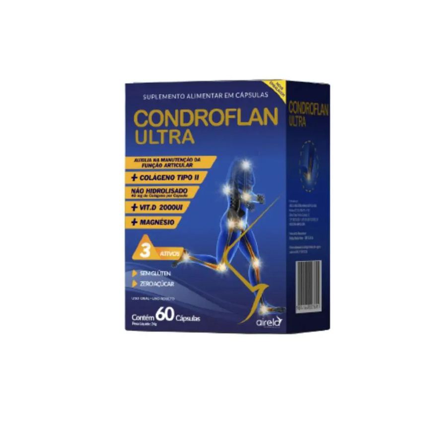 Condroflan Ultra 60 cápsulas Fortalece Cartilagens Reduz Desconfortos Articulares