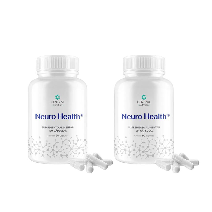 Kit 2 Neuro Health® - 90 cápsulas Suplemento Vitaminas para Memória - Central Nutrition