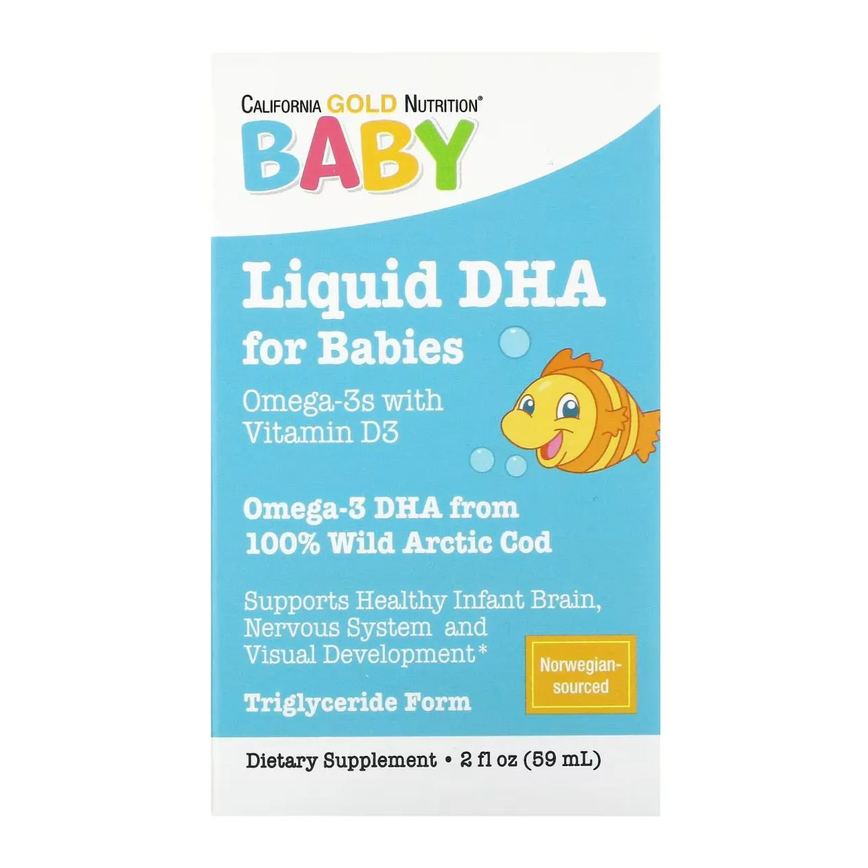 Baby's Dha, Ômega-3 Com Vitamina D3 E Epa, 1.050 Mg, 59 Ml (2 Fl Oz) - California Gold Nutrition