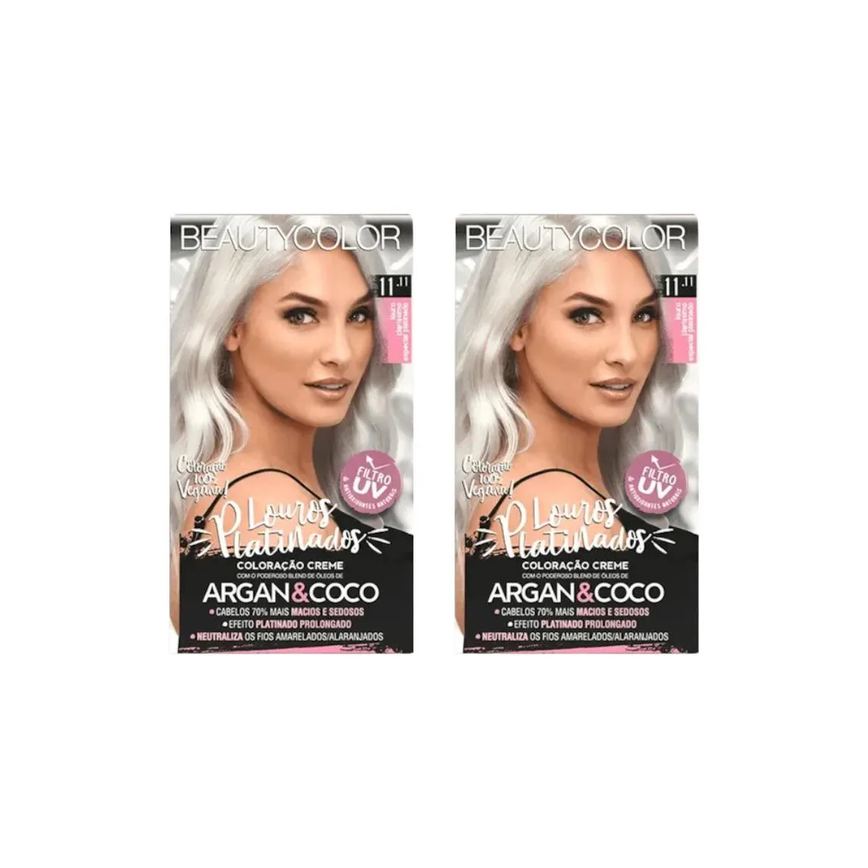 Coloraçao Beauty Color 11.11 Louro Claro Especial Plat - 2un