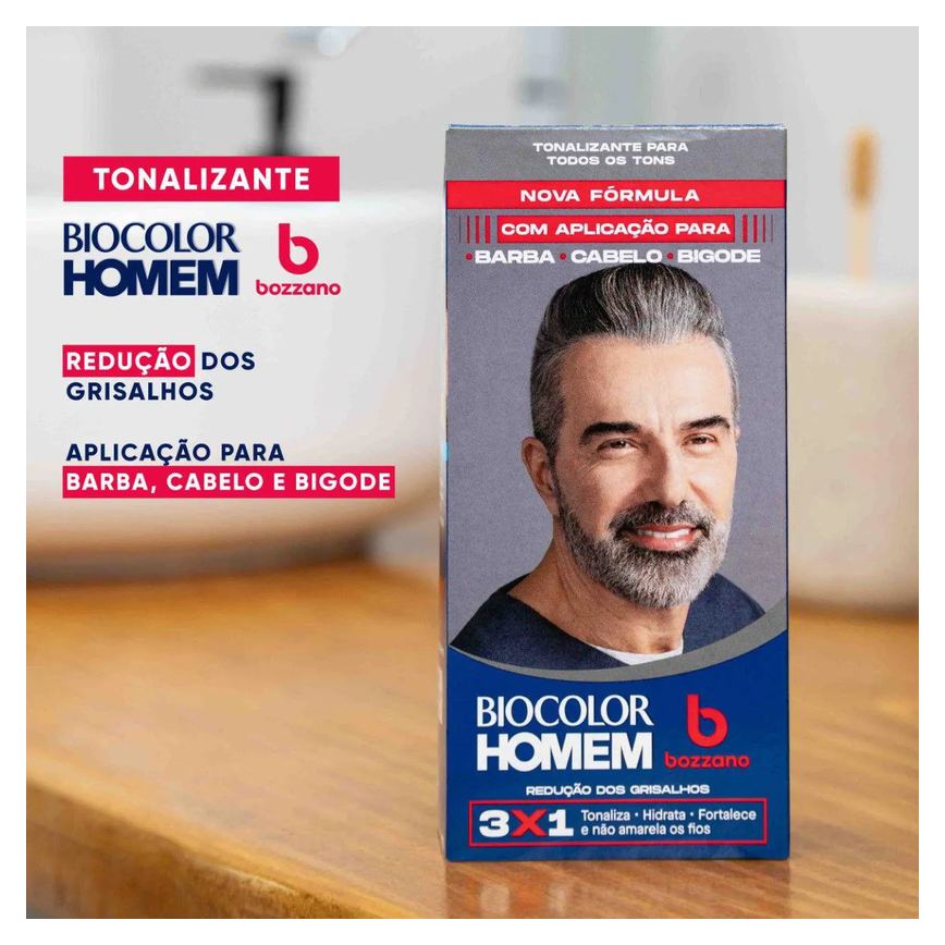 Tonalizante de Cabelo Biocolor Homem Bozzano - Redução dos Grisalhos