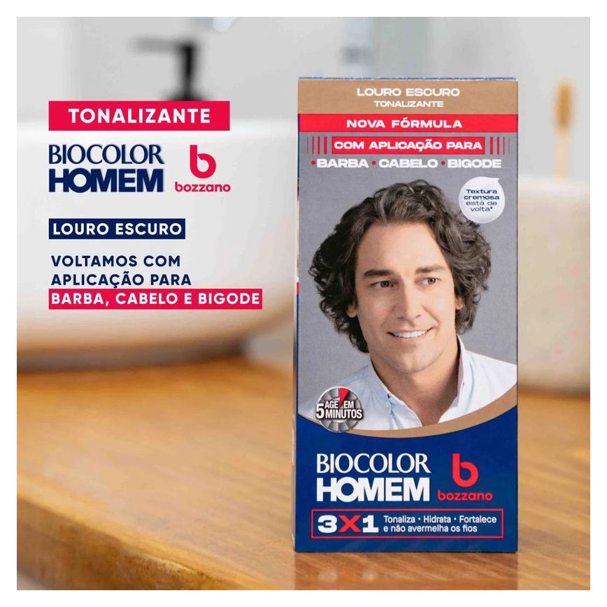 Tonalizante de Cabelo Biocolor Homem Bozzano - Louro Escuro