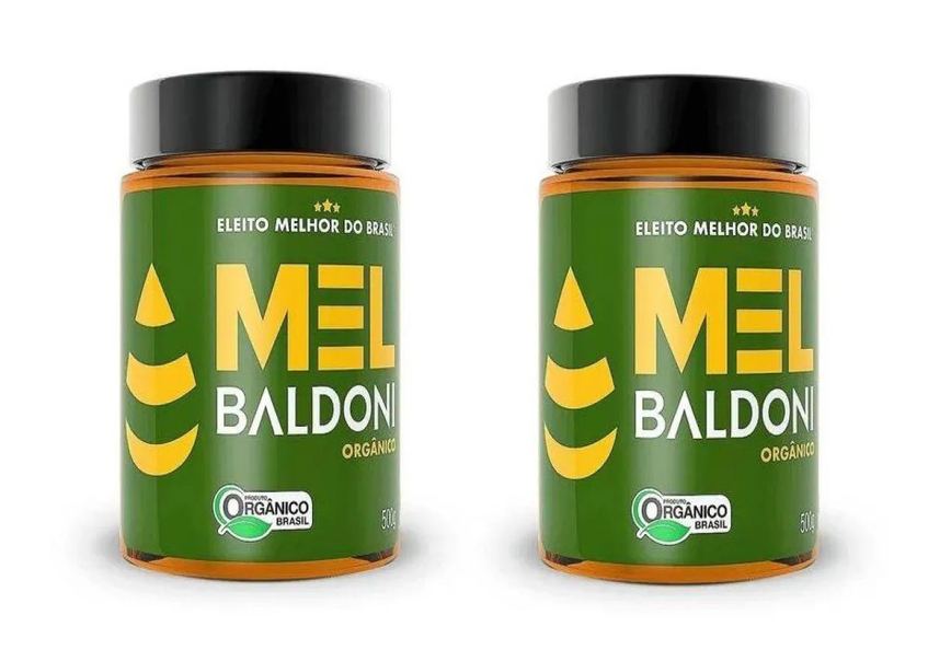 Kit 2uni Mel Orgânico Vidro 500gr - Baldoni