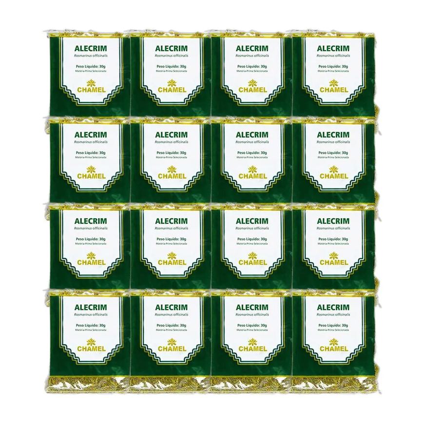 Kit 16X Chá Pacote Alecrim Folhas 30G - Chamel