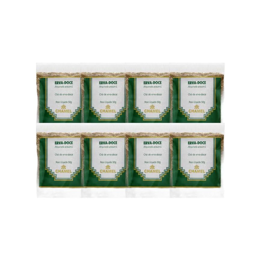 Kit 8X Chá Pacote Erva Doce 50G - Chamel