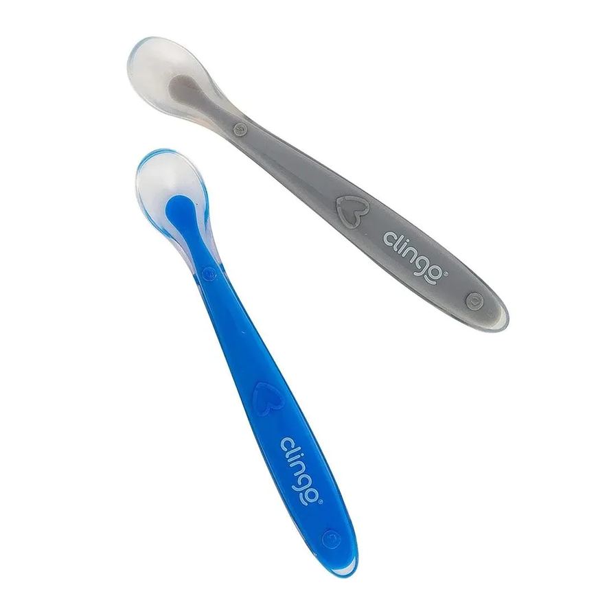 Colheres De Silicone Premium +6M Azul 2Und Clingo