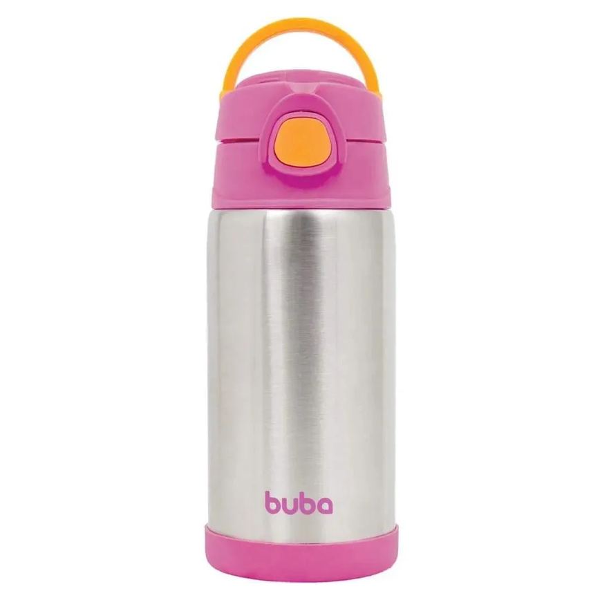 Garrafinha Térmica Inox 400Ml Rosa Buba