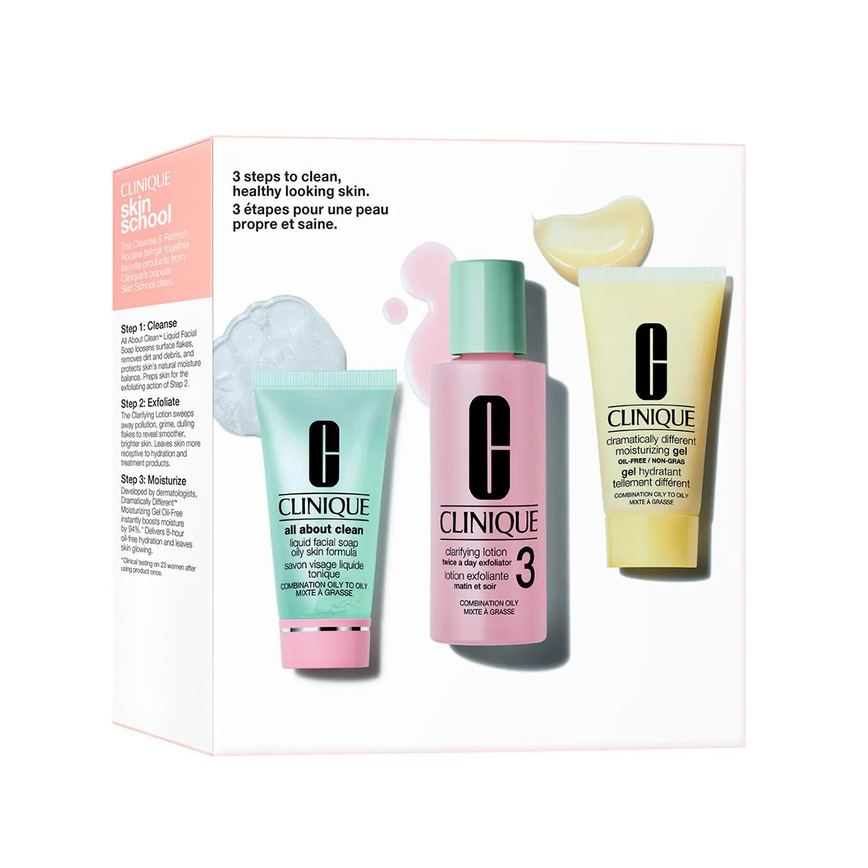 Kit Facial Clinique 3 Passos Para Pele Mista a Oleosa Sabonete Líquido + Hidratante + Tônico 1 unidade