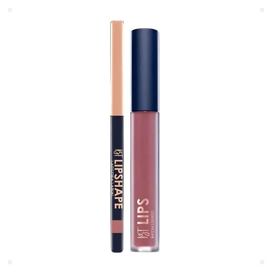 Kit Bruna Tavares Bt: Batom Líquido Flavia e Lapiseira Labial Beige Rose