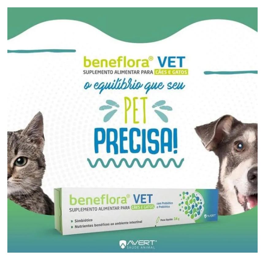 Suplemento Alimentar Beneflora Vet 14Gr para Cães e Gatos