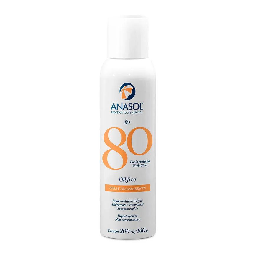 Protetor Solar Aerosol Anasol – Spray Transparente Fps 80 200ml