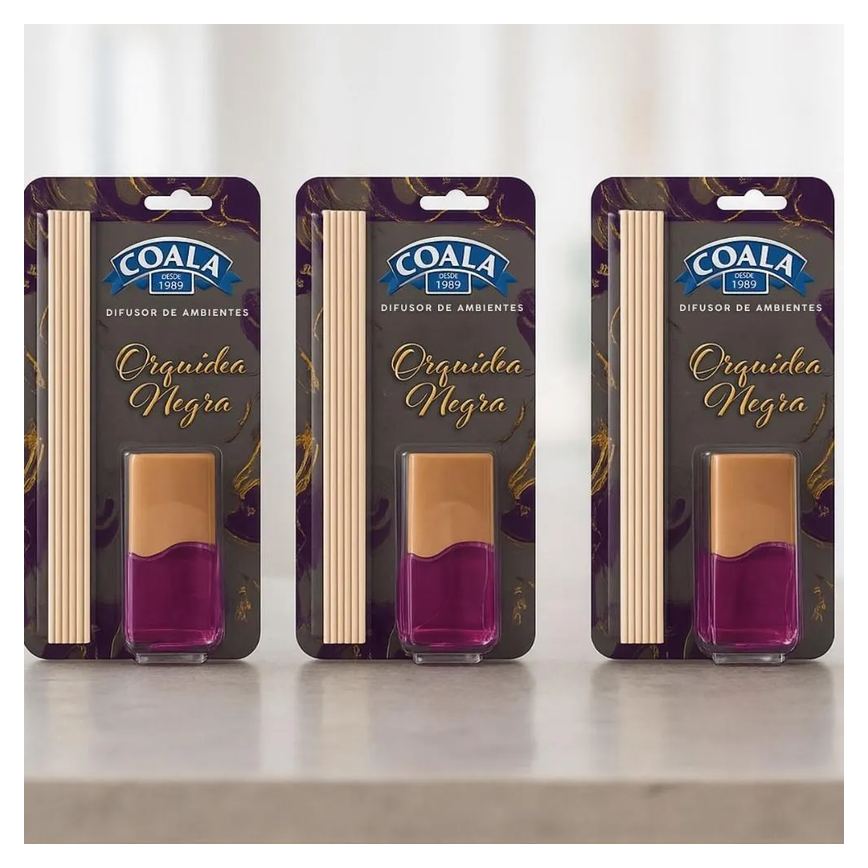 Kit Coala: 3 Difusores de Aroma Orquídea Negra 100ml
