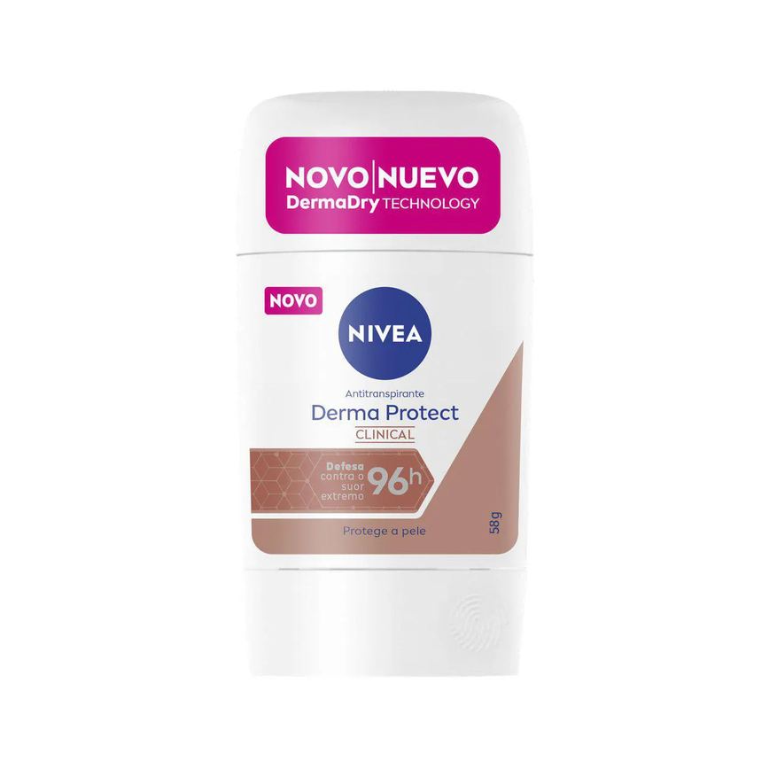 Desodorante Antitranspirante Stick Barra Nivea Derma Protect Clinical Feminino 96h 54g