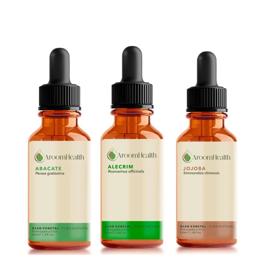 Kit Óleos Vegetais de Alecrim, Abacate e Jojoba - 30ml Cada