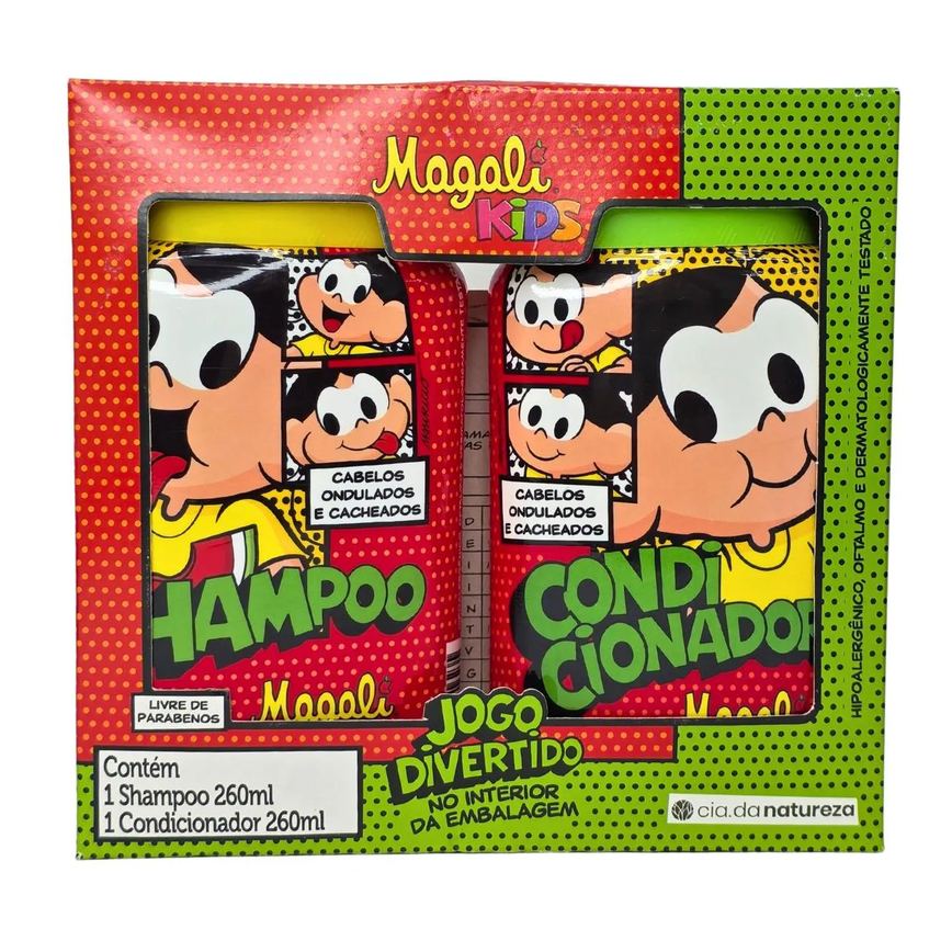 Kit Shampoo + Condicionador Cabelos Ondulados e Cacheados Magali Kids Cia. da Natureza