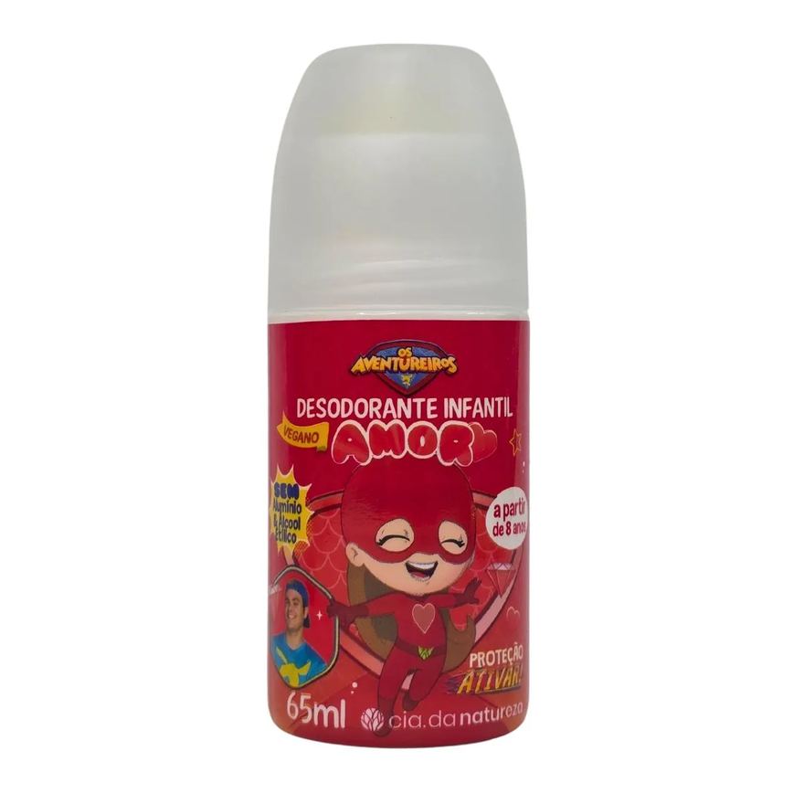 Desodorante Infantil sem Alumínio e Álcool Etílico Vegano Amor os Aventureiros Luccas Neto Cia. da Natureza 65Ml