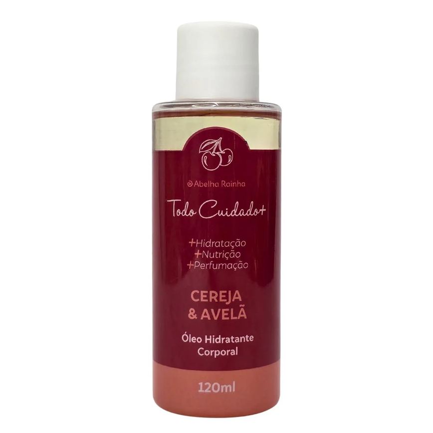 Óleo Hidratante Corporal Cereja e Avelã Todo Cuidado Mais Abelha Rainha 120Ml