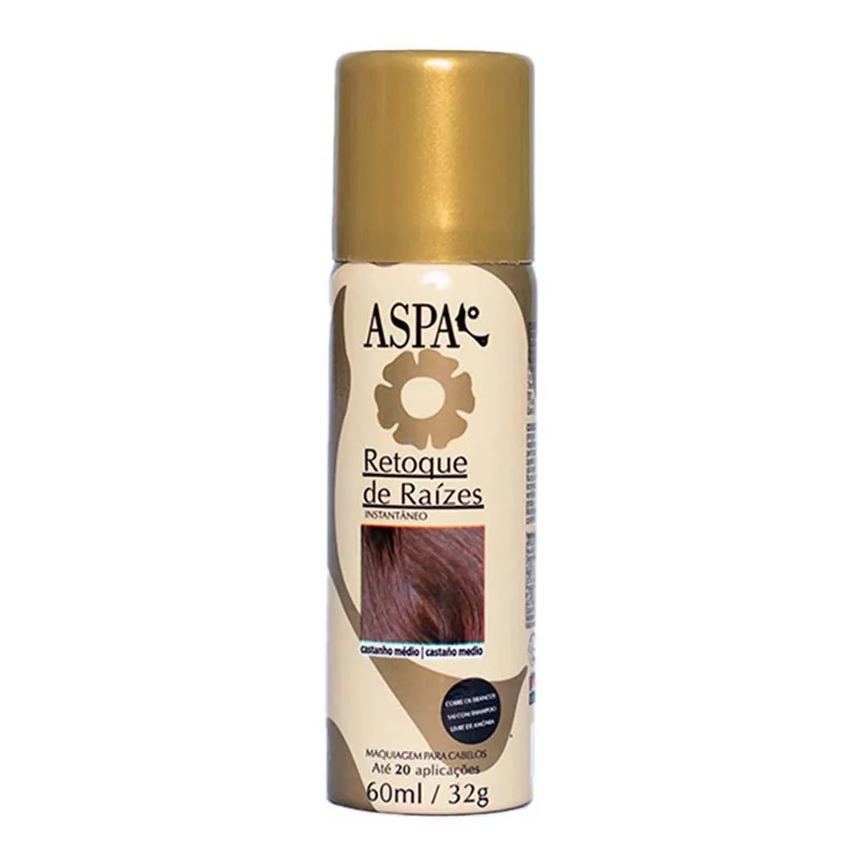 Maquiagem para os Cabelos Aspa Retoque de Raízes 60Ml Castanho Médio