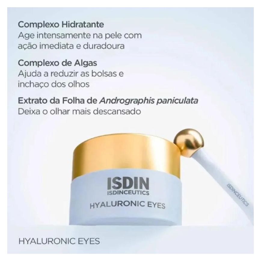 Gel Refrescante Antissinais para o Contorno dos Olhos Isdinceutics Hyaluronic Eyes 15G