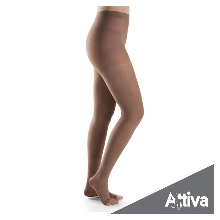 Meia Calca Attiva Alta Compressao 20-30 Fem Aberta Natural Escuro Tamanho G Cor Natural Escuro