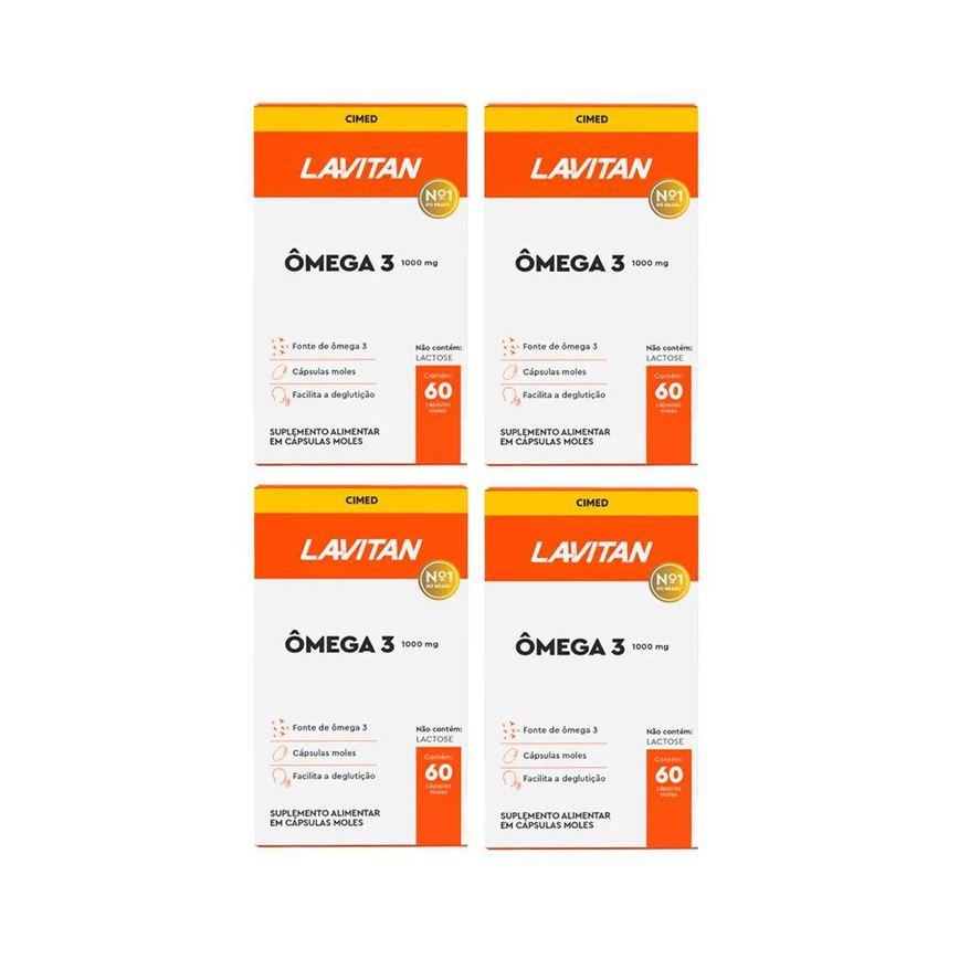 Kit 4 Lavitan Ômega 3 1000Mg - 60 Caps - Cimed